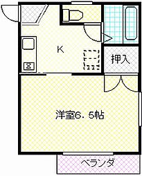 クレセンス若松B 1Kの間取図画像
