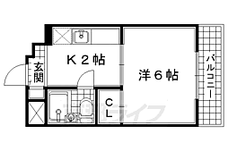 アメニティコート 1Kの間取図画像