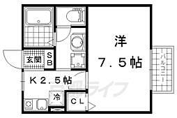 ホワイトクレイン 1Kの間取図画像