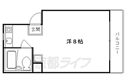 サンライズ嵯峨 ワンルームの間取図画像