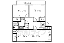シャトーペガサス 2LDKの間取図画像