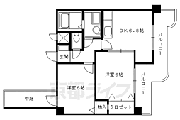 サンパティークA 2DKの間取図画像