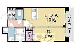 CRYSTALGLANZ京都西大路 1LDKの間取図画像