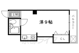 ツィンビュー西大路 1Kの間取図画像