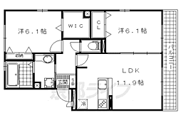 アルタ唐崎ビュー 2LDKの間取図画像
