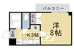 サキゾーメゾン竹鼻 1Kの間取図画像