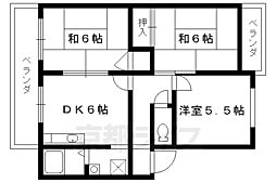 ガーデンハイツ花園 3DKの間取図画像
