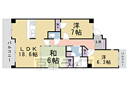 イーグルコート聖護院 3LDKの間取図画像