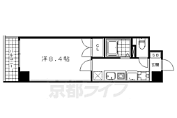 ヴィアーレ四条大宮 1Kの間取図画像