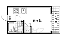 エクセル田辺 ワンルームの間取図画像