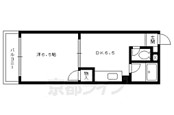 御所西ハウス 1DKの間取図画像