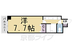 パインフィールド朱雀 1Kの間取図画像