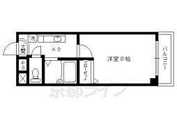 ユー、ピー、ディービル 1Kの間取図画像