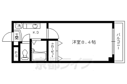 ユー、ピー、ディービル 1Kの間取図画像