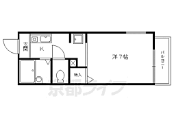 錦林ハウス 1Kの間取図画像
