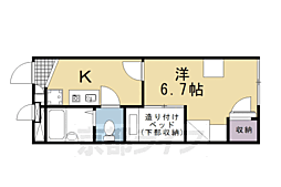 レオパレスカルム長岡京 1Kの間取図画像
