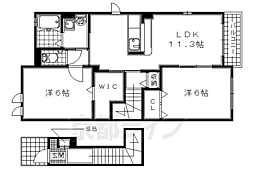 メゾン・ド・スリジェ 2LDKの間取図画像