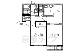 サクラ.22 2DKの間取図画像
