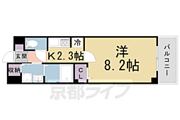 リュミエールアッシュ 1Kの間取図画像