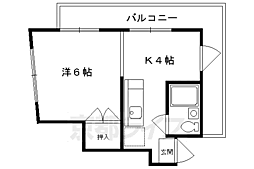 リビエールたかの 1DKの間取図画像