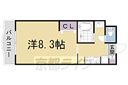 NUテラス京大前 1Kの間取図画像