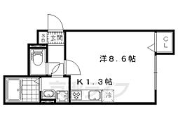 エルメゾン大津 ワンルームの間取図画像