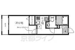 キャッスル新楽 1Kの間取図画像