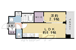 京都市南区東九条南石田町マンション 1LDKの間取図画像