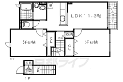 レイクりき2 2LDKの間取図画像