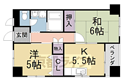 SAMSQUARE宝ケ池 2DKの間取図画像