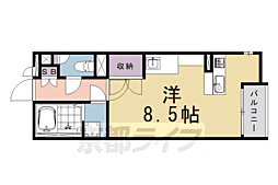 レオネクスト西山天王山 ワンルームの間取図画像