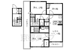 ドゥエール洛北 3LDKの間取図画像