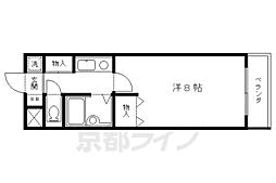 元土御門 1Kの間取図画像