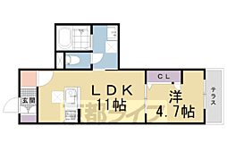 セントリヴィエ京都衣笠 1LDKの間取図画像