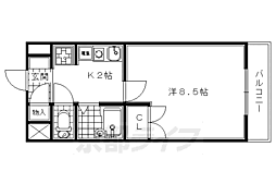 グレイス春日森 1Kの間取図画像