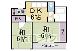 BNコート洛西 2DKの間取図画像