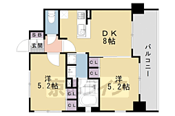 エステムプラザ京都御所ノ内レギア 2LDKの間取図画像