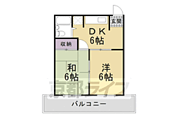 ロイヤルプラザ 2DKの間取図画像