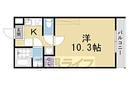 Fortuna東寺町 1Kの間取図画像