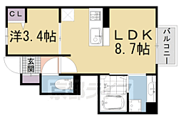 グランシャリオ正道 1LDKの間取図画像