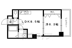 グラシオン西陣 1DKの間取図画像