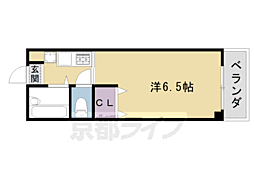 エバーグリーンヴィラ吉祥院 1Kの間取図画像