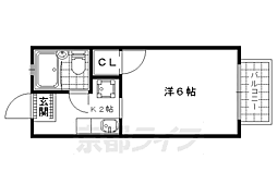 エントピアコーポ 1Kの間取図画像