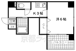 ヤマシナアーバンコテージ 1Kの間取図画像