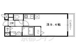 ジェンテカーサ 1Kの間取図画像