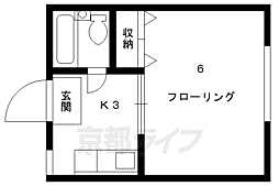 ヴィラ本間・2 1Kの間取図画像