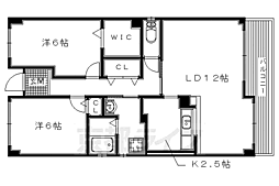 リシャール・コート 2LDKの間取図画像