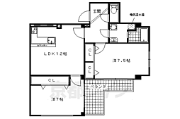 プレステージ翼 2LDKの間取図画像