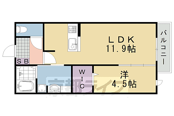 プレジール 102｜京都府京都市西京区山田出口町(賃貸アパート1LDK・1階・41.85㎡)の写真 その2