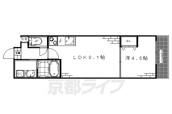 サクシード丹波橋 403｜京都府京都市伏見区桃山水野左近東町(賃貸マンション1LDK・4階・29.50㎡)の写真 その2